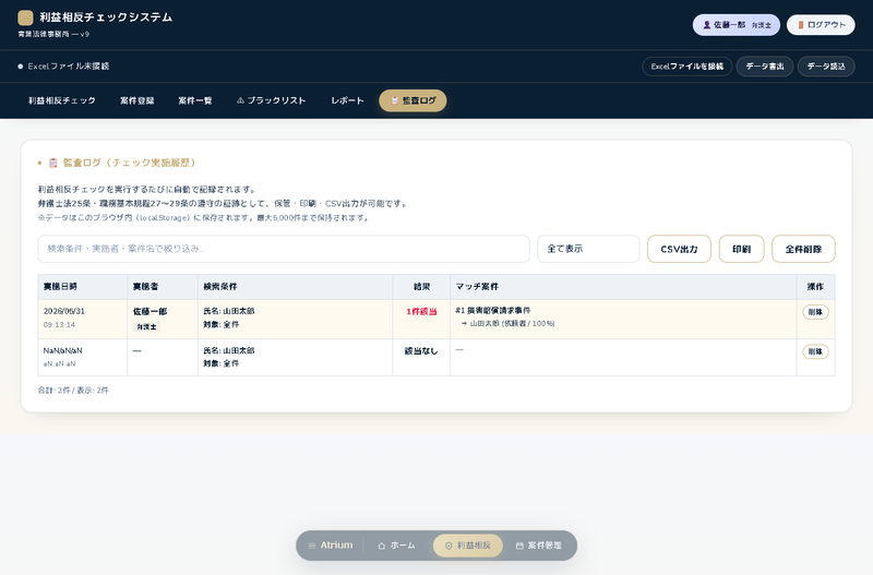 監査ログ